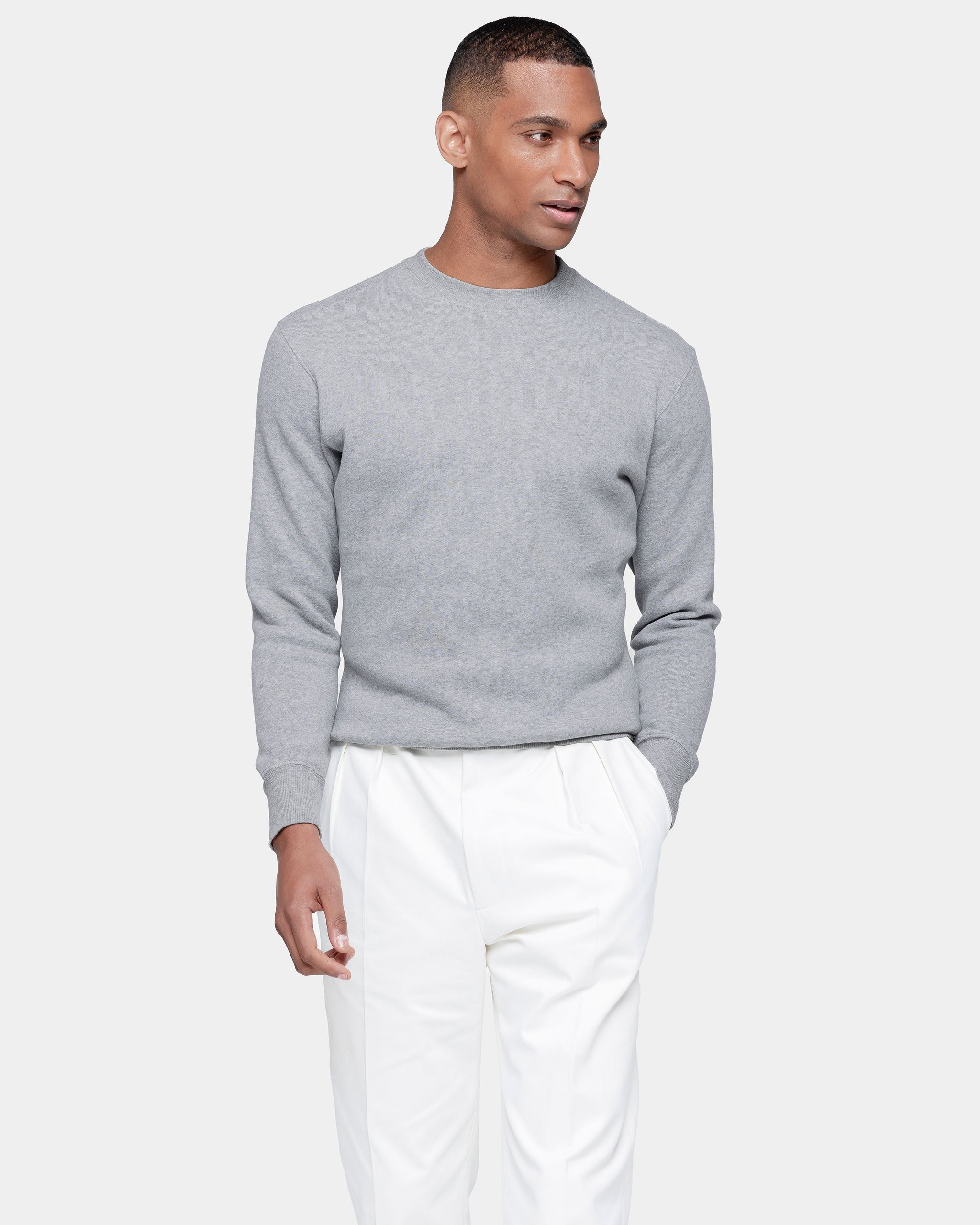 Grey Crewneck sweatshirt in Cotton Cashmere | Filatori