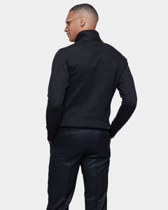 Black Half zip sweatshirt in Cotton Cashmere | Filatori