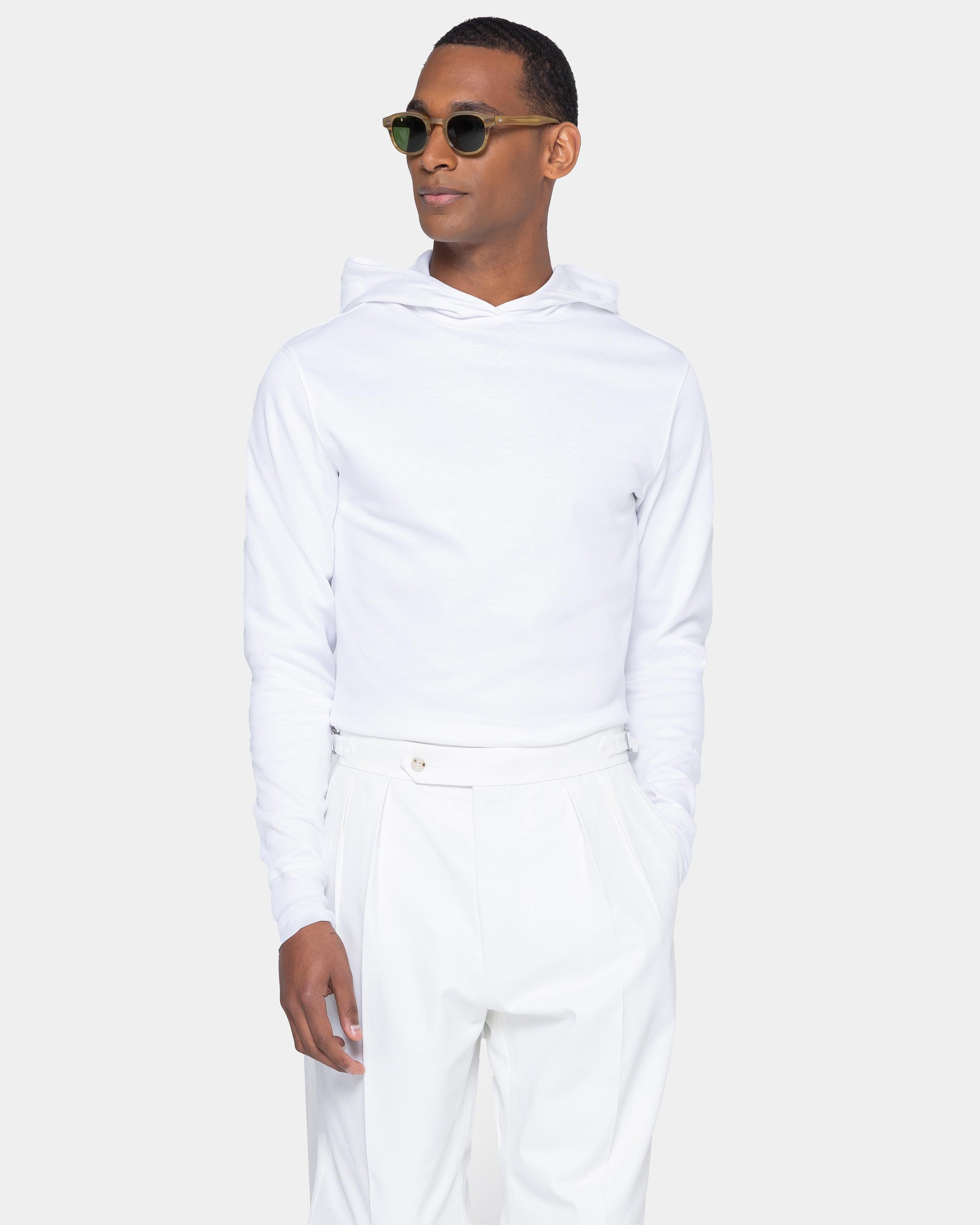White Hoodie in double jersey Compact Cotton | Filatori