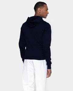 Blue Hoodie in double jersey Compact Cotton | Filatori