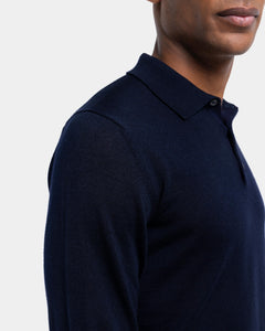 Blue Long Sleeved Polo Knitwear in Cashmere Mulberry Silk | Filatori