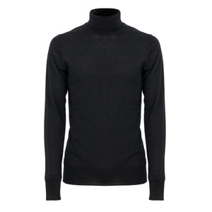 Black Long Sleeve Turtleneck in Ultra-fine Merino wool Cashwool® | Filatori