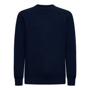 Blue Long Sleeve Crewneck in Super 100's Carded Wool | Filatori