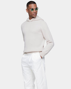 Meringue Long Sleeve Hoodie in Super 100's Carded Wool | Filatori