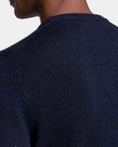 Blue Long Sleeved Crewneck Knitwear in Wool Cashmere | Filatori