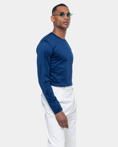 Blue Marine Long Sleeved T-Shirt 100% Egyptian Cotton | Filatori 