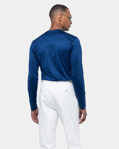 Blue Marine Long Sleeved T-Shirt 100% Egyptian Cotton | Filatori 