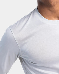 T shirt manica lunga tinta unita Grigio Perla 100% Cotone egiziano | Filatori