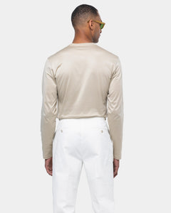 Sand Long Sleeved T-Shirt 100% Egyptian Cotton | Filatori 