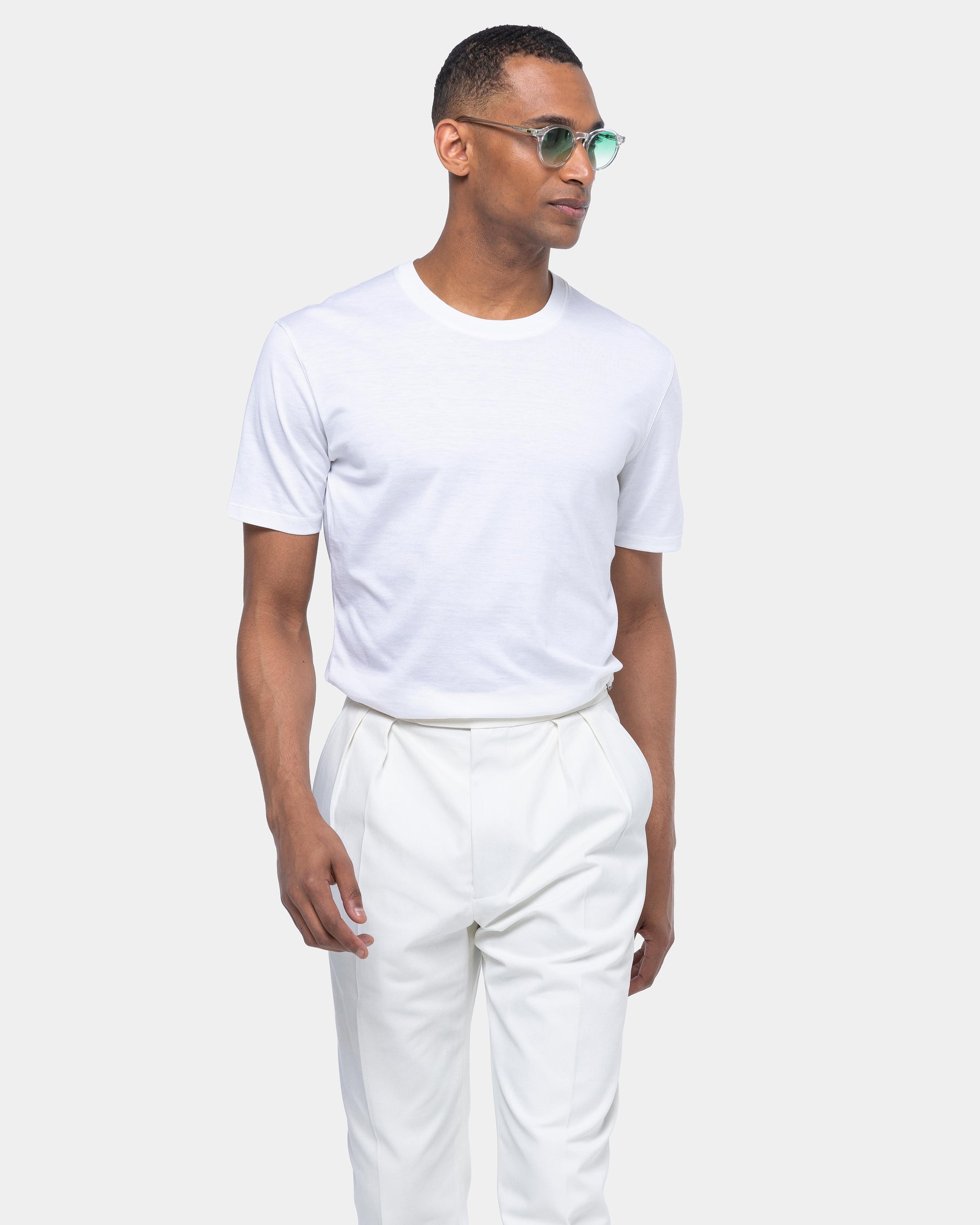 White Soft Short Sleeve T-Shirt Silk Cotton | Filatori 