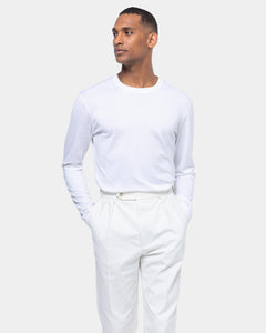 T shirt manica lunga soft tinta unita Bianco Seta Cotone | Filatori