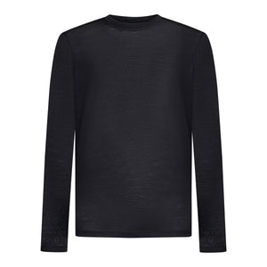 Black Tech Long Sleeve T-Shirt in Extrafine Merino Wool| Filatori 