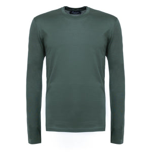 Military green Long Sleeve T-Shirt 100% Egyptian Cotton | Filatori 
