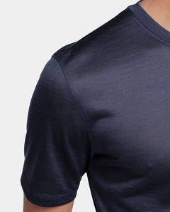 Blue Tech Short Sleeve T-Shirt in Extrafine Merino Wool | Filatori 