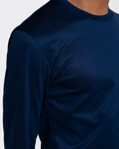 Blue Long Sleeve T-Shirt 100% Egyptian Cotton | Filatori 