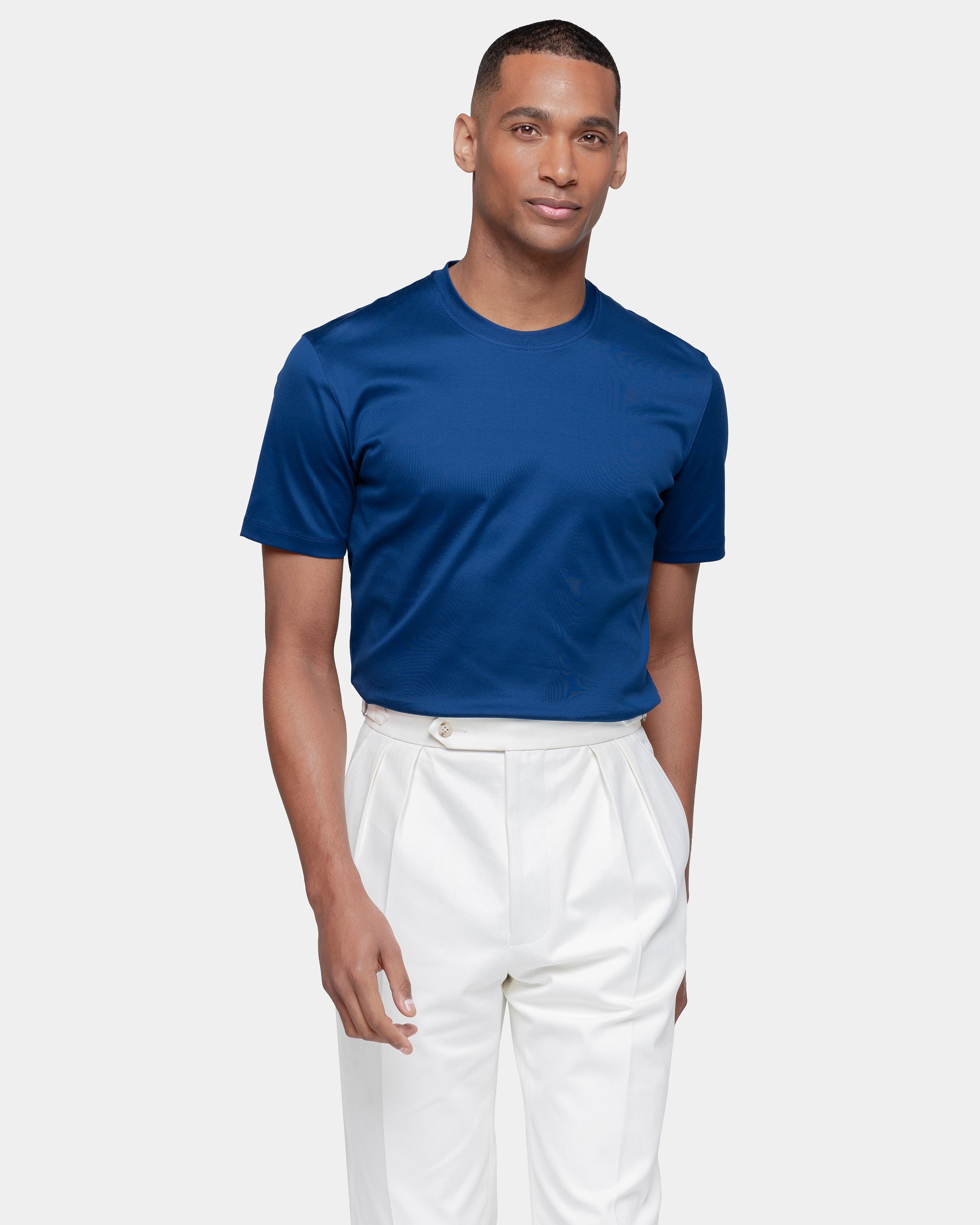 Blue Marine Short Sleeve T-Shirt 100% Ultra-fine Supima Cotton | Filatori 