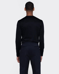 Black Long Sleeve T-Shirt 100% Ultra-fine Supima Cotton | Filatori 