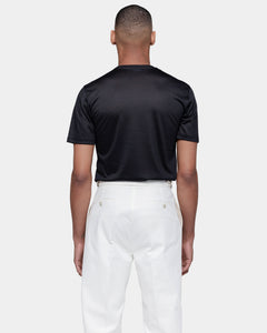 Black Tech Short Sleeve T-Shirt in Extrafine Merino Wool | Filatori 